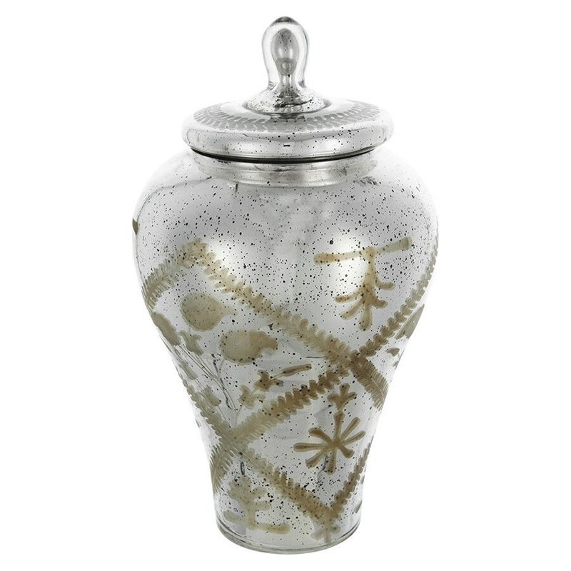 Ваза из стекла с крышкой и декоративными узорами Chinoiserie Ceramics Бежевый Античное зеркальное стекло Ваза из стекла с крышкой и декоративными узорами Chinoiserie Ceramics Бежевый Античное зеркальное стекло в Рязани | Loft Concept
