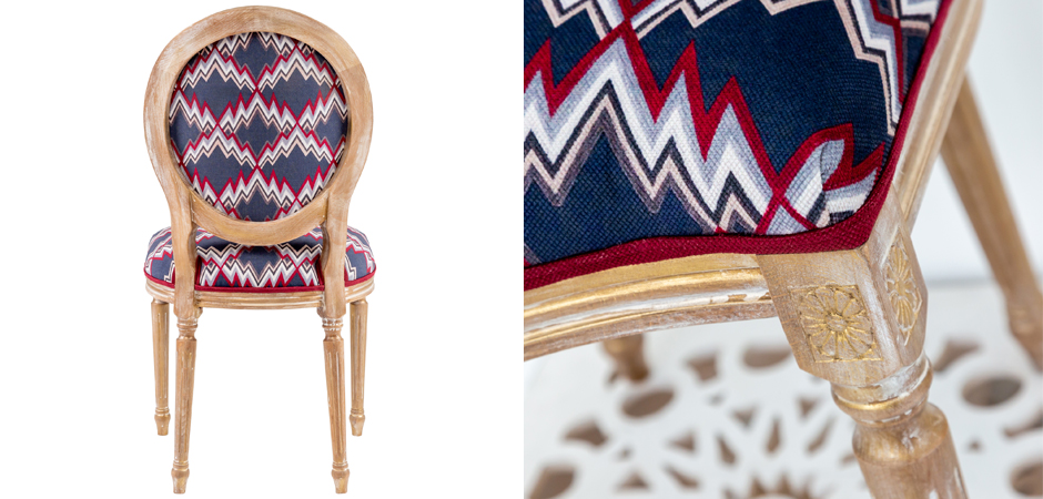Стул Ikat Pattern с золотой патиной Стул Ikat Pattern с золотой патиной - Loft-Concept в Рязани