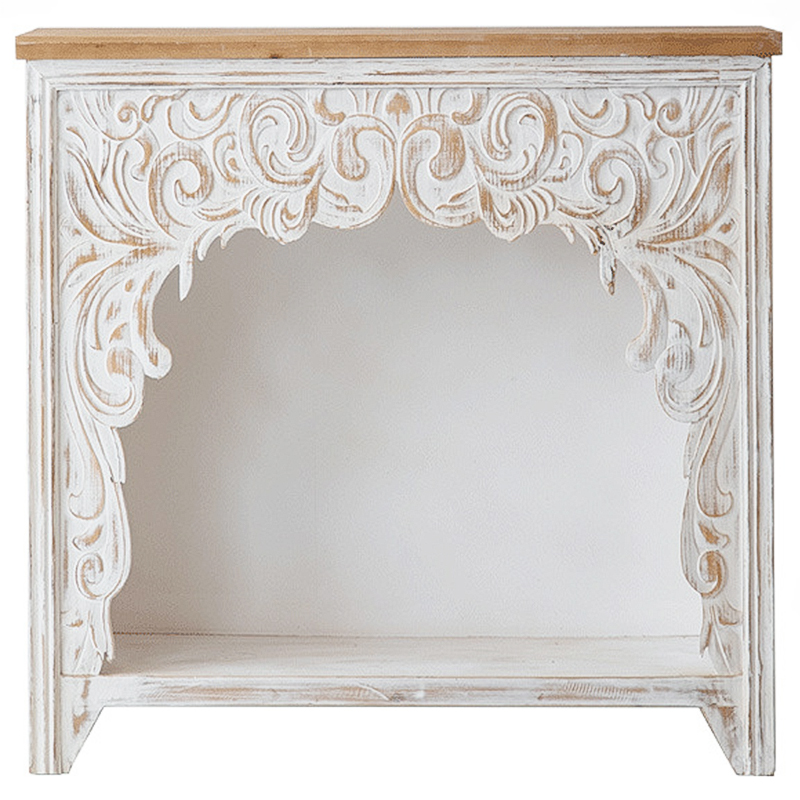Консоль Indian Antique White Furniture Felicienne Console Древесина Белый Консоль Indian Antique White Furniture Felicienne Console Древесина Белый в Рязани | Loft Concept