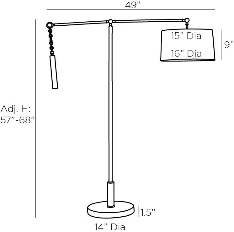 Торшер Arteriors NEWARK FLOOR LAMP Black в Рязани