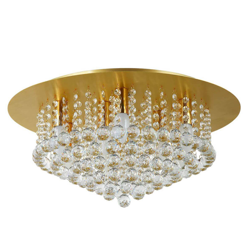 Потолочный светильник Cascade Chandelier Crystal 55 Глянцевое золото Прозрачное Стекло Потолочный светильник Cascade Chandelier Crystal 55 Глянцевое золото Прозрачное Стекло в Рязани | Loft Concept