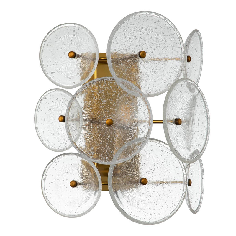 Настенный светильник Circles с Рельефным Стеклом  Латунь в Рязани | Loft Concept 