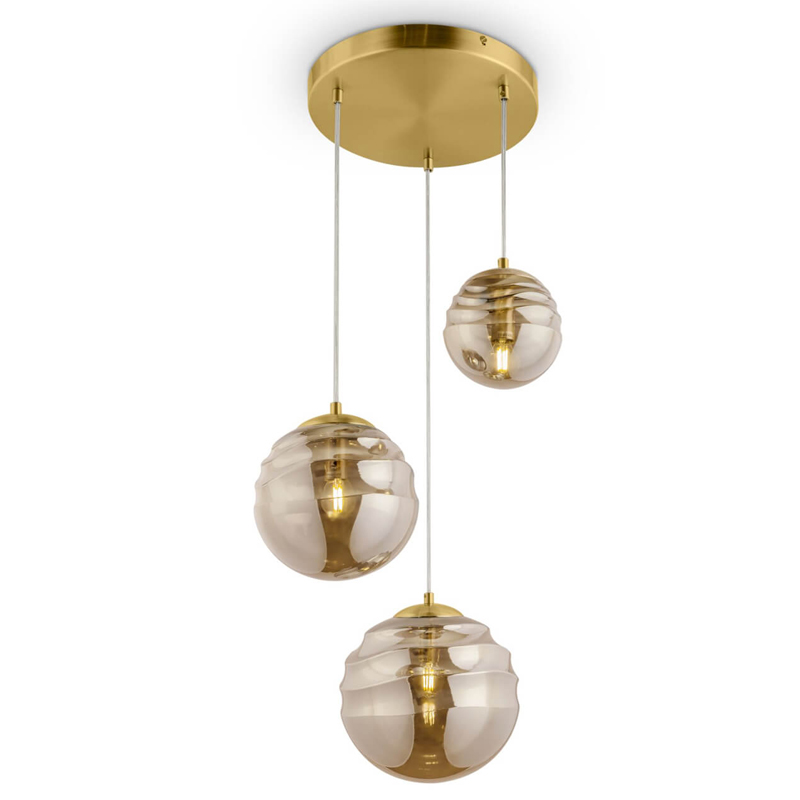 Люстра Oswald brass Латунь Янтарный Люстра Oswald brass Латунь Янтарный в Рязани | Loft Concept