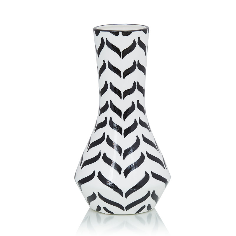 Ваза Obento Vase black and white Белый Черный Ваза Obento Vase black and white Белый Черный в Рязани | Loft Concept