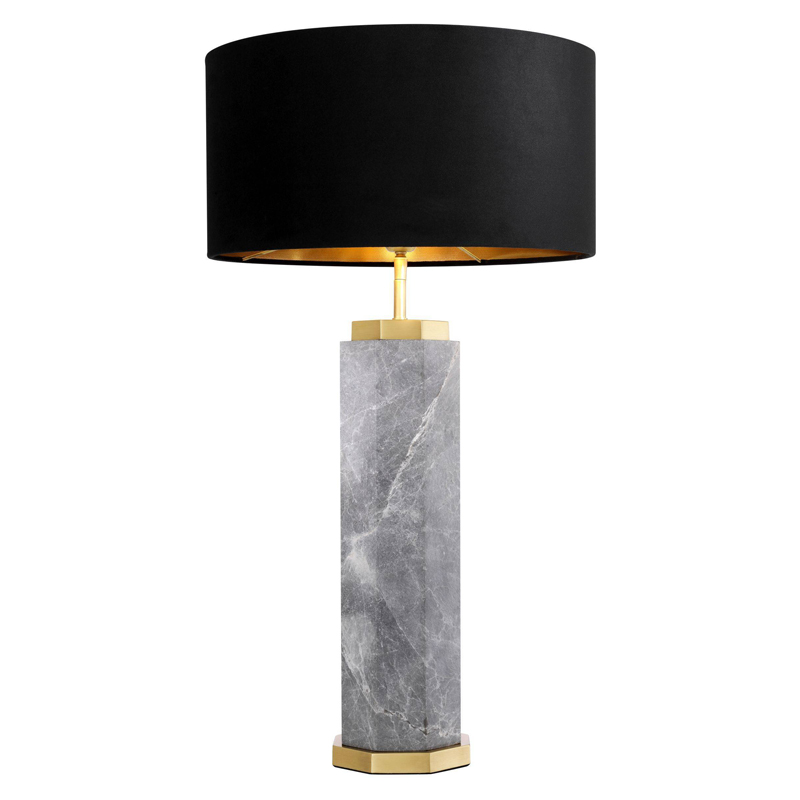 Настольная лампа Eichholtz Table Lamp Newman Grey Латунь Античная полированная Серый Черный Настольная лампа Eichholtz Table Lamp Newman Grey Латунь Античная полированная Серый Черный в Рязани | Loft Concept