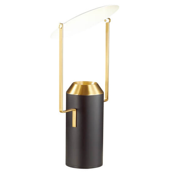 Настольная лампа Black Cylinder Table Lamp Белый Черный Золотой Настольная лампа Black Cylinder Table Lamp Белый Черный Золотой в Рязани | Loft Concept