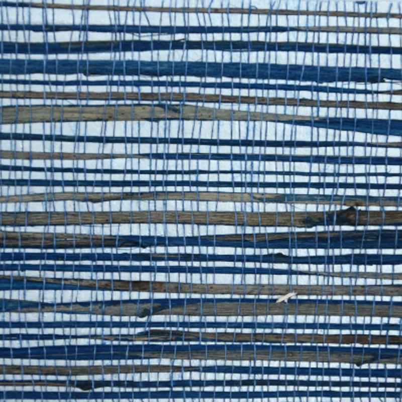 Обои-Соломка из Рафии Синий цвет Raffia Wallpaper Blue II Синий в Рязани | Loft Concept 