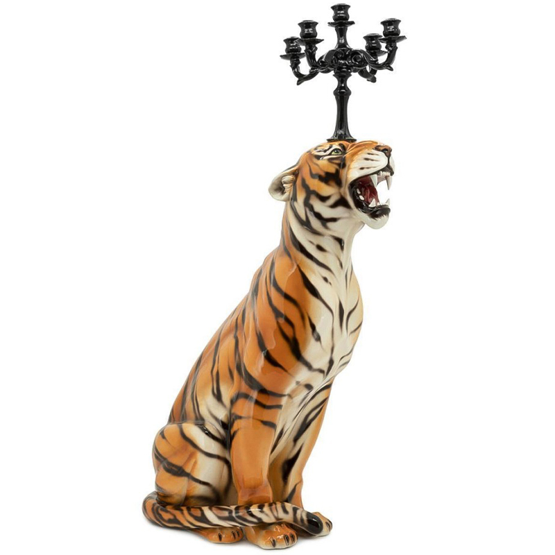 Подсвечник Abhika Candleholder Tiger Sx Malays Tiger Черный Оранжевый Светло-бежевый Подсвечник Abhika Candleholder Tiger Sx Malays Tiger Черный Оранжевый Светло-бежевый в Рязани | Loft Concept