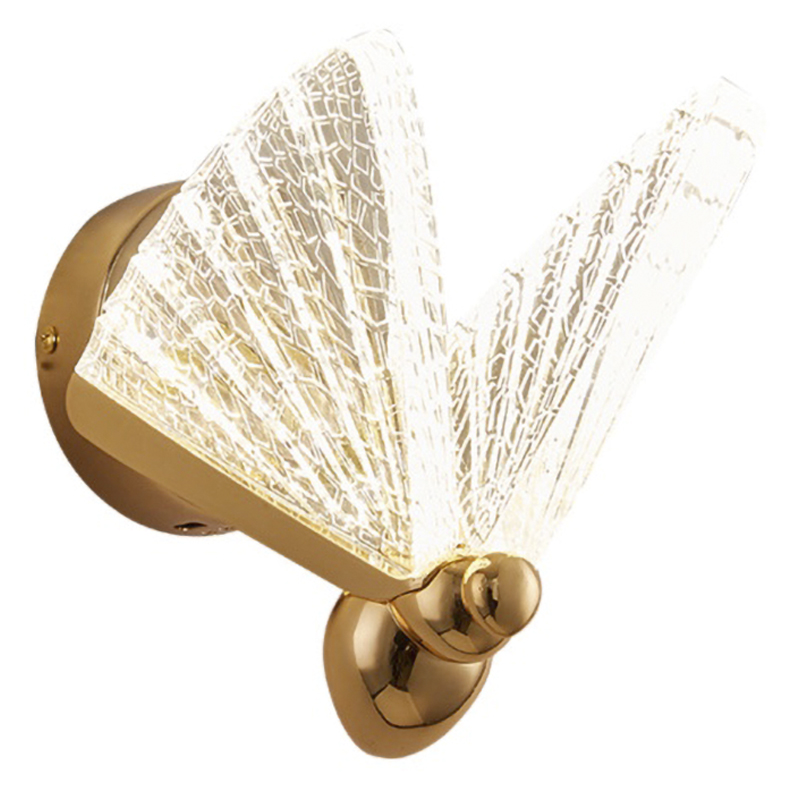 Бра Butterfly Wall Lamp A Глянцевое золото Прозрачный Бра Butterfly Wall Lamp A Глянцевое золото Прозрачный в Рязани | Loft Concept