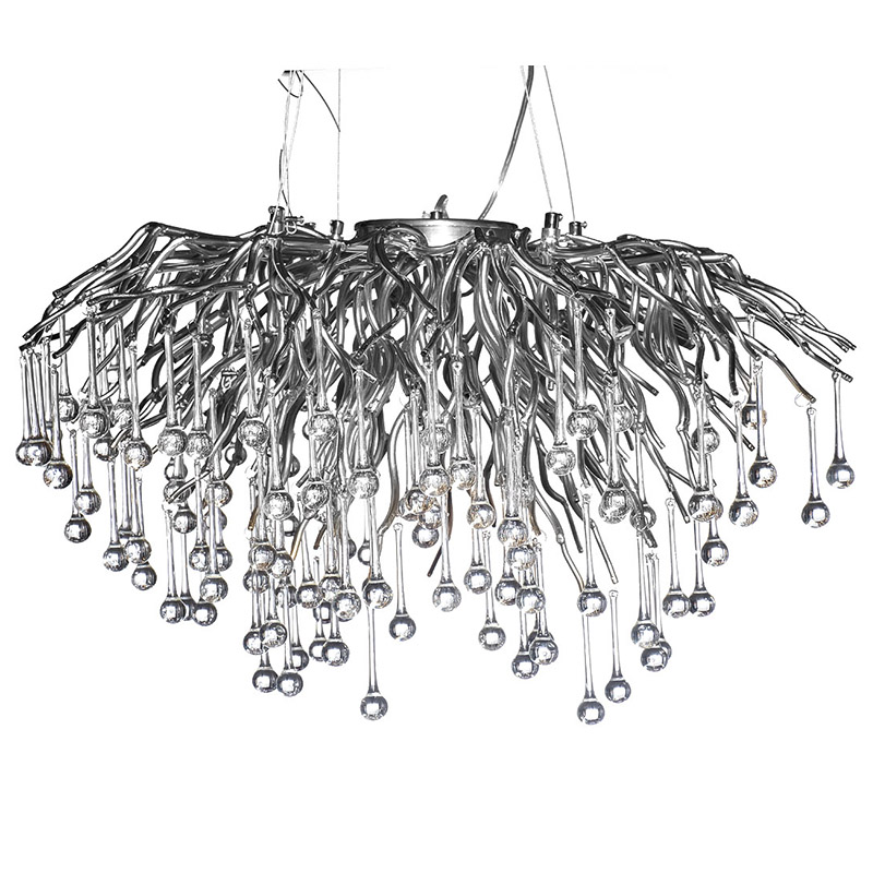 Люстра Droplet Chrome Chandelier 80 Хром Прозрачный Люстра Droplet Chrome Chandelier 80 Хром Прозрачный в Рязани | Loft Concept