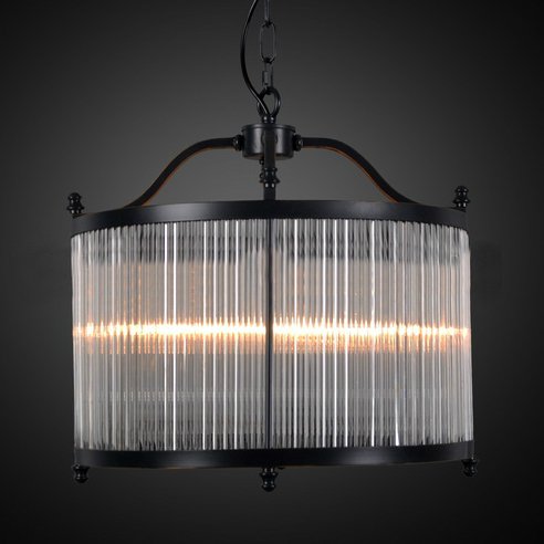 Люстра Glass Fringe Chandelier Round Черный Люстра Glass Fringe Chandelier Round Черный в Рязани | Loft Concept