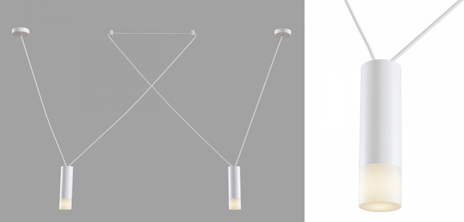 Wireflow LED White Suspension lam 2 патрона Wireflow LED White Suspension lam 2 патрона - Loft-Concept в Рязани