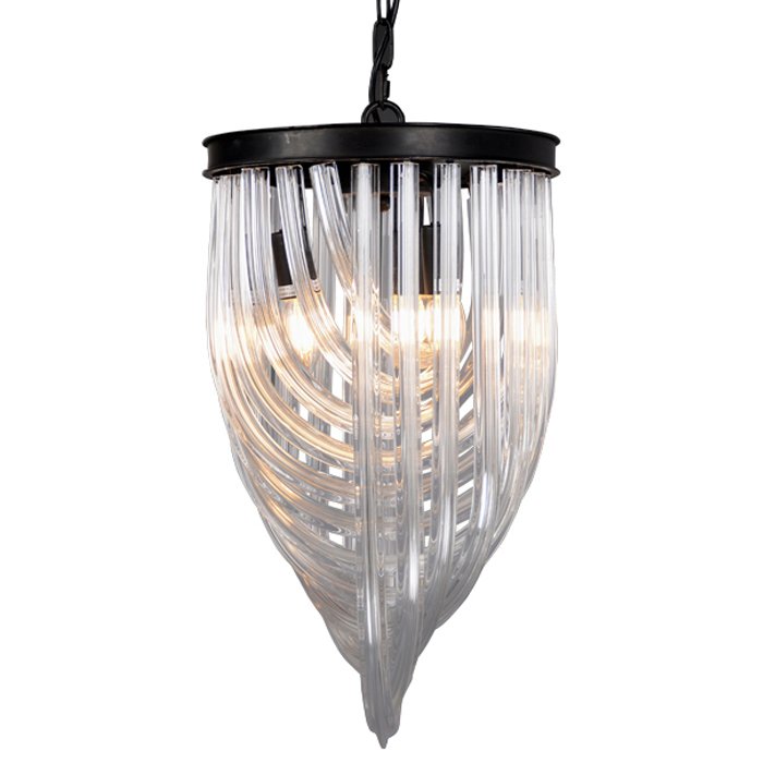 Люстра Chandelier Murano Clear Черный Прозрачное Стекло Люстра Chandelier Murano Clear Черный Прозрачное Стекло в Рязани | Loft Concept