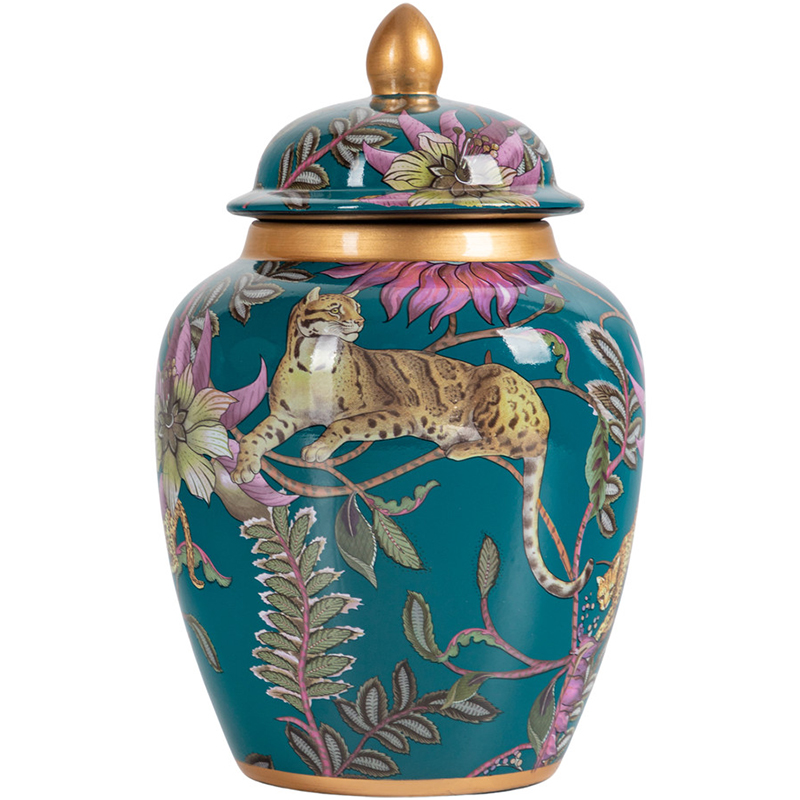 Ваза с крышкой Leopard Flowers Vase Emerald Изумрудный Мульти Ваза с крышкой Leopard Flowers Vase Emerald Изумрудный Мульти в Рязани | Loft Concept