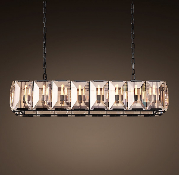 Люстра RH Harlow Crystal Square Chandelier 16 Черный Люстра RH Harlow Crystal Square Chandelier 16 Черный в Рязани | Loft Concept