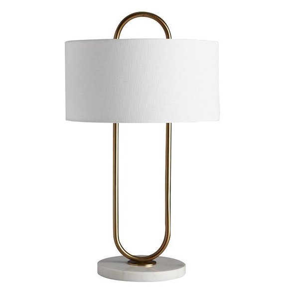 Настольная лампа Marston Table Lamp Глянцевое золото Белый Настольная лампа Marston Table Lamp Глянцевое золото Белый в Рязани | Loft Concept