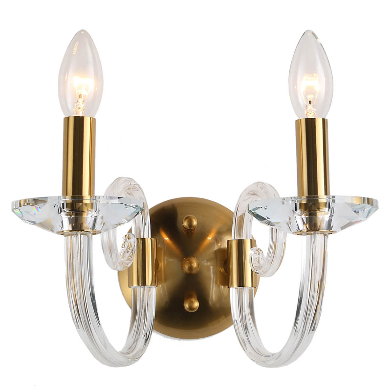 Бра Twisted Glass Candles Wall Lamp Золотой Прозрачное Стекло Бра Twisted Glass Candles Wall Lamp Золотой Прозрачное Стекло в Рязани | Loft Concept