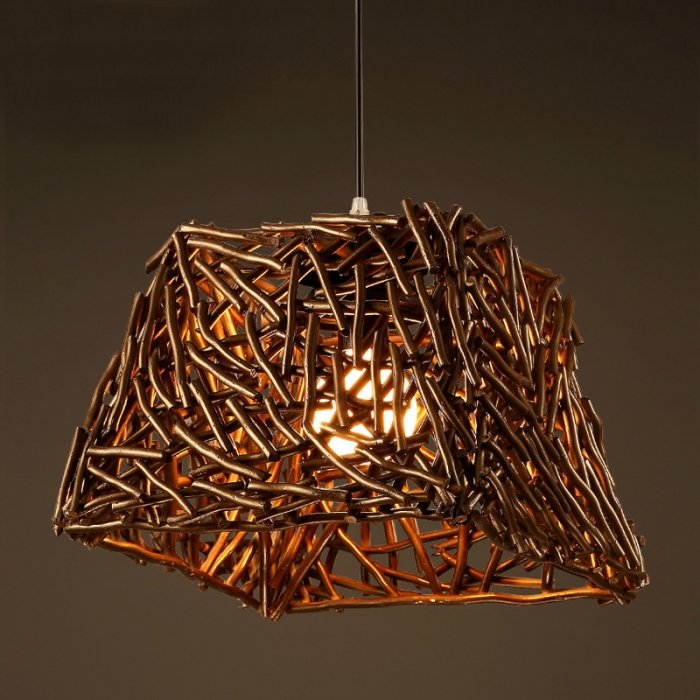 Подвесной светильник Old Wicker Pendant Cub Коричневый Подвесной светильник Old Wicker Pendant Cub Коричневый в Рязани | Loft Concept