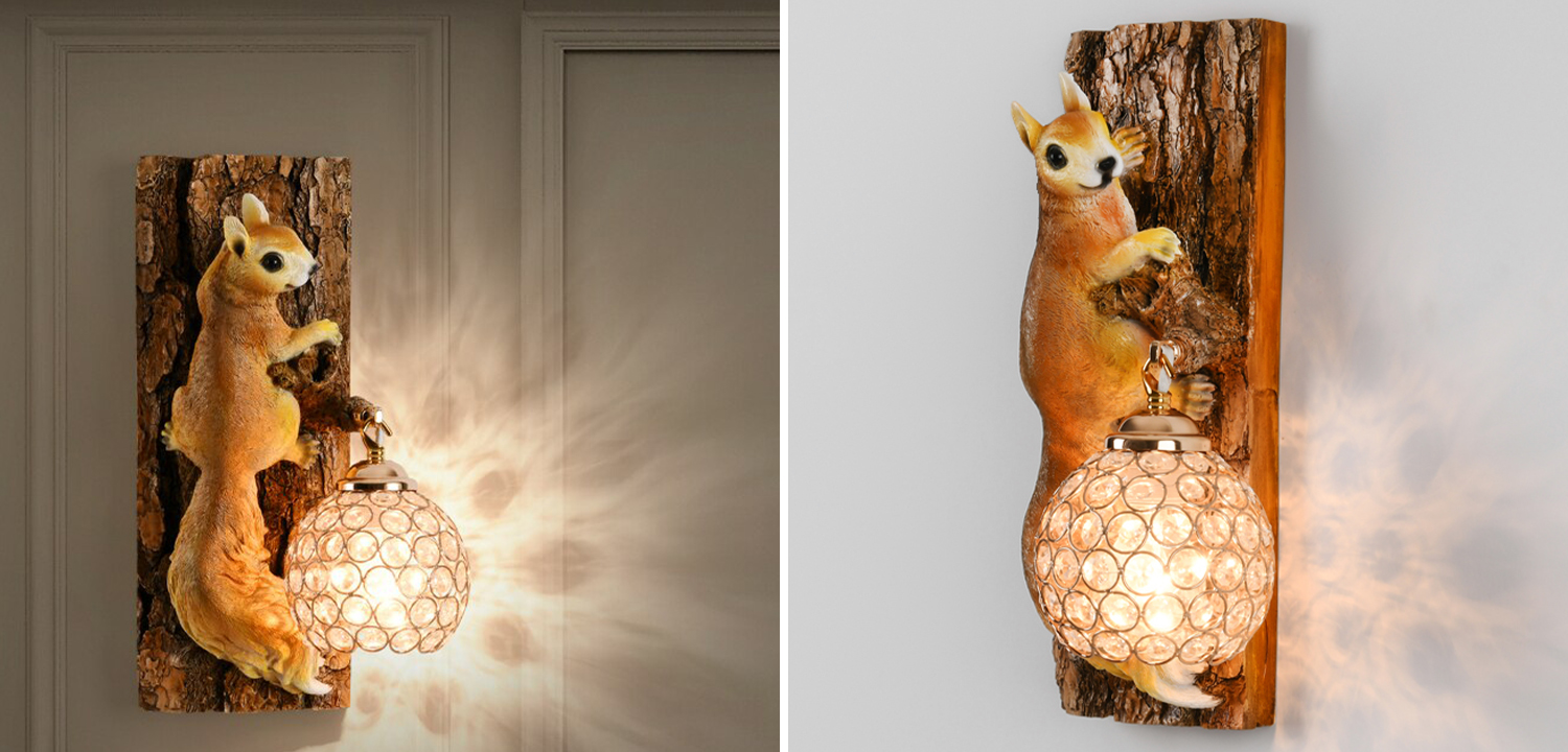 Бра для детской Белка на дереве Squirrel Wall Lamp - фото