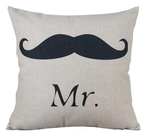 Подушка Mr. mustache Черно-белый Подушка Mr. mustache Черно-белый в Рязани | Loft Concept