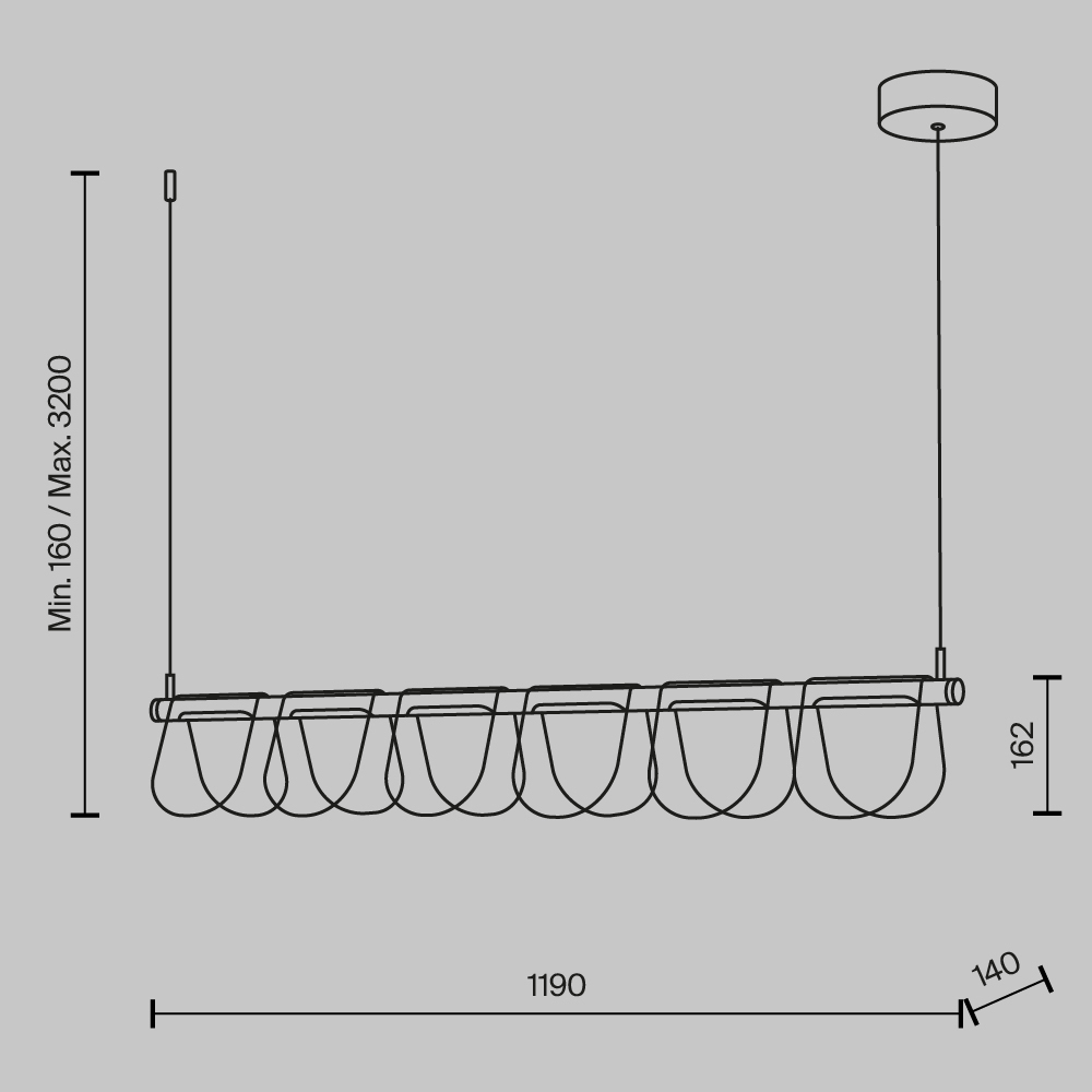 Люстра подвесная Fluffy 3000К 30Вт в Рязани