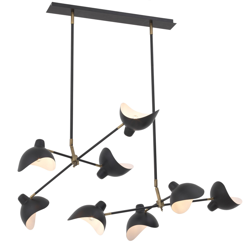 Люстра Eichholtz Chandelier Ophelia Черный Латунь Античная полированная Люстра Eichholtz Chandelier Ophelia Черный Латунь Античная полированная в Рязани | Loft Concept