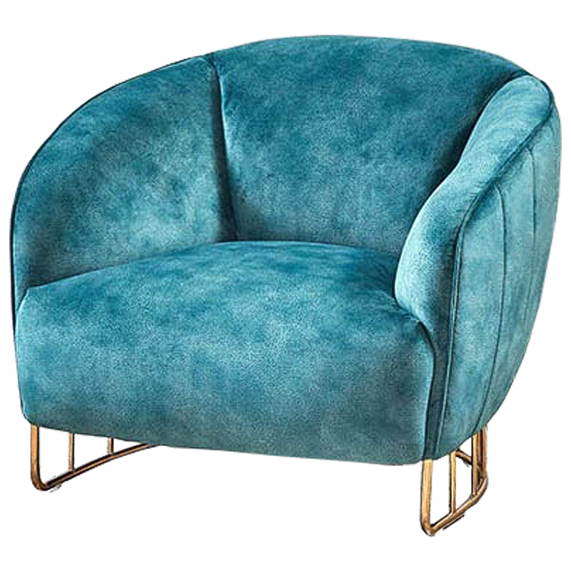 Кресло Luciano Chair Голубой Глянцевое золото Кресло Luciano Chair Голубой Глянцевое золото в Рязани | Loft Concept