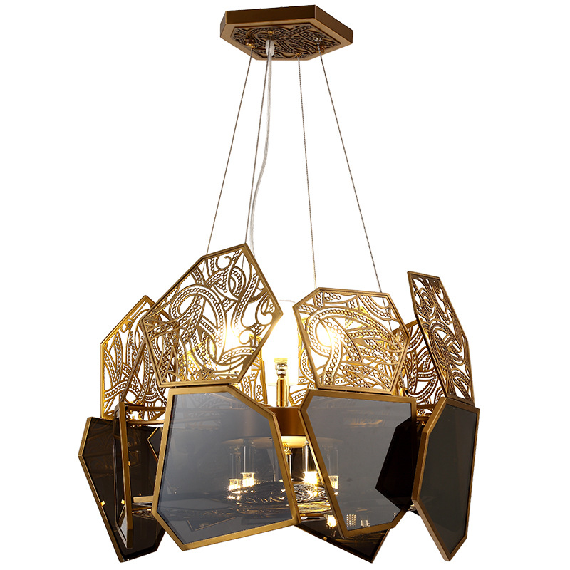 Люстра ART LUXURY CHANDELIER Прозрачный черный Золотой в Рязани | Loft Concept 