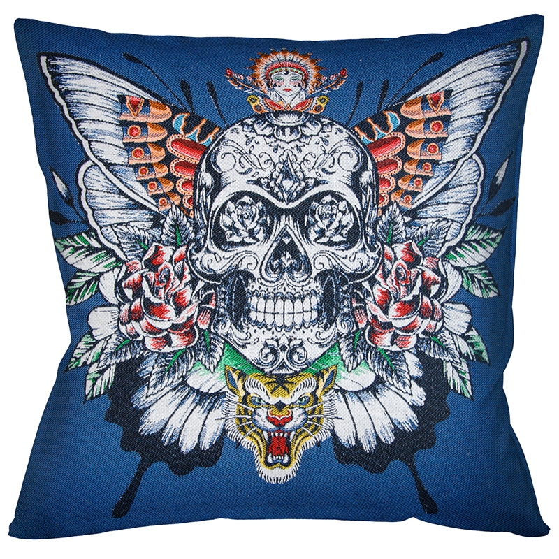 Декоративная подушка Ghost Rider Blue Мульти Декоративная подушка Ghost Rider Blue Мульти в Рязани | Loft Concept