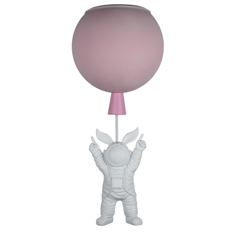Потолочный светильник Cosmonaut pink ball Белый Розовый Потолочный светильник Cosmonaut pink ball Белый Розовый в Рязани | Loft Concept