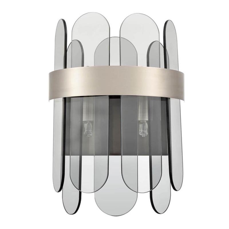Бра Decorative Oval Smoky Plates Sconce Дымчатый (Smoke) Никель Сатин Бра Decorative Oval Smoky Plates Sconce Дымчатый (Smoke) Никель Сатин в Рязани | Loft Concept