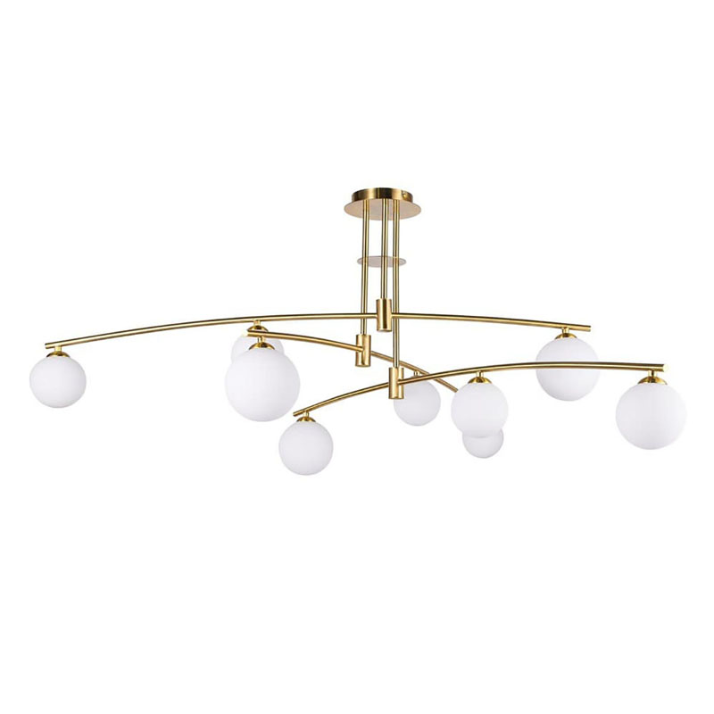 Люстра Glendon Chandelier 9 Balls Бронза Белый Люстра Glendon Chandelier 9 Balls Бронза Белый в Рязани | Loft Concept