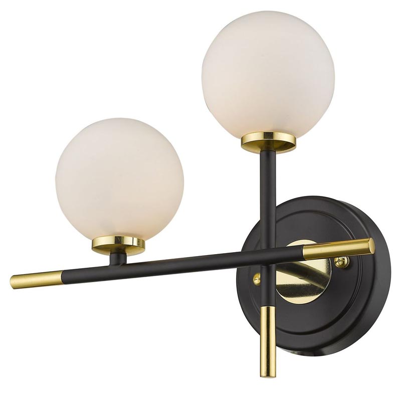 Бра Galant Sconce gold left Золотой Черный Белое матовое стекло в Рязани | Loft Concept 