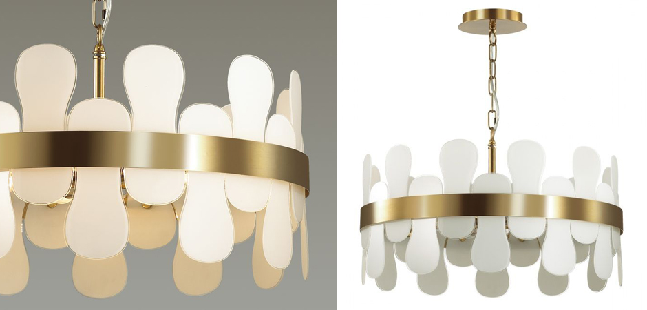 Люстра Eve Chandelier фигурное стекло диаметр 55 см Люстра Eve Chandelier фигурное стекло диаметр 55 см - Loft-Concept в Рязани