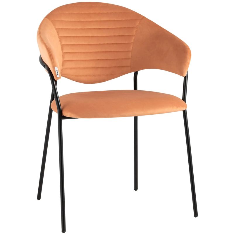 Стул Alexis Chair Оранжевый Велюр Оранжевый Черный Стул Alexis Chair Оранжевый Велюр Оранжевый Черный в Рязани | Loft Concept