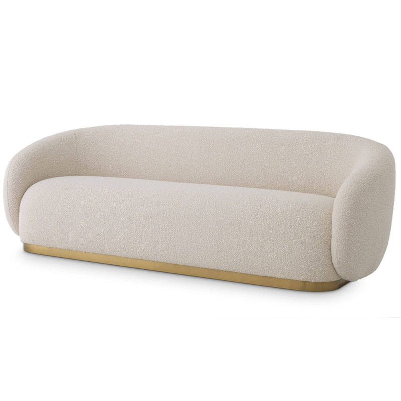 Диван Eichholtz Sofa Brice Boucle cream Кремовый Латунь Диван Eichholtz Sofa Brice Boucle cream Кремовый Латунь в Рязани | Loft Concept