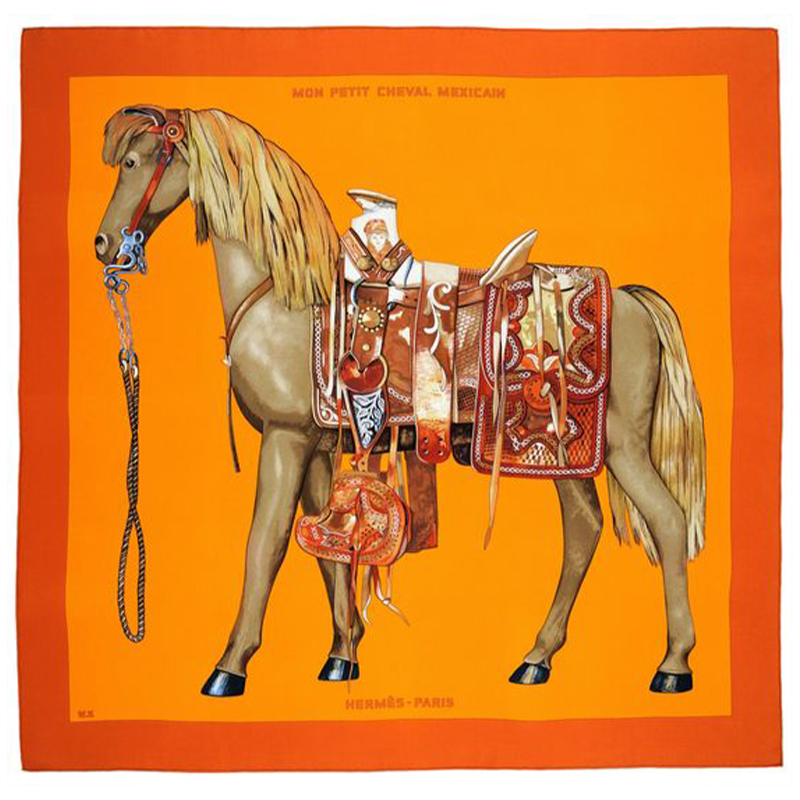 Плед Hermes Horse Orange Plaid Оранжевый Плед Hermes Horse Orange Plaid Оранжевый в Рязани | Loft Concept