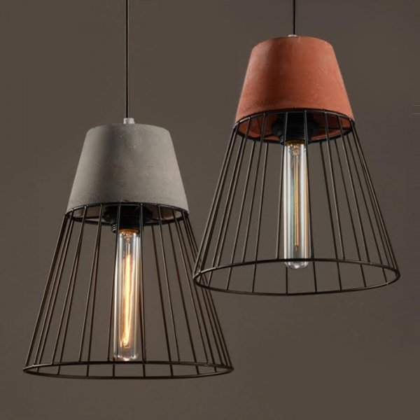 Подвесной светильник Cement Droplight Pendant Light cone Серый Красный Черный Подвесной светильник Cement Droplight Pendant Light cone Серый Красный Черный в Рязани | Loft Concept