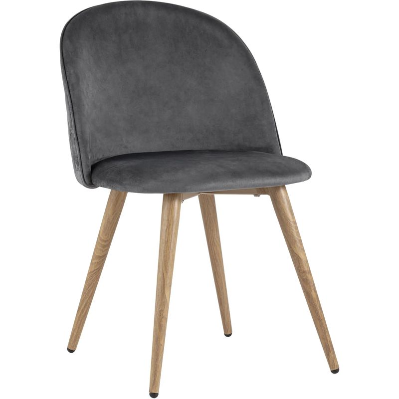 Стул Miruna Chair Спинка Ромбы Серый Велюр Серый Древесина Стул Miruna Chair Спинка Ромбы Серый Велюр Серый Древесина в Рязани | Loft Concept