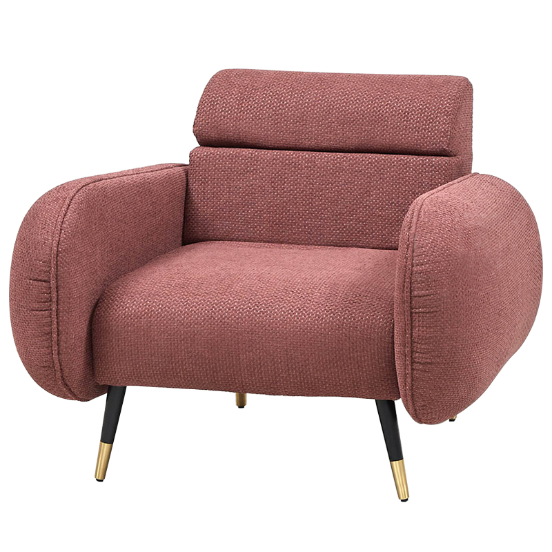 Кресло Hebert Armchair Красный Черный Латунь Кресло Hebert Armchair Красный Черный Латунь в Рязани | Loft Concept