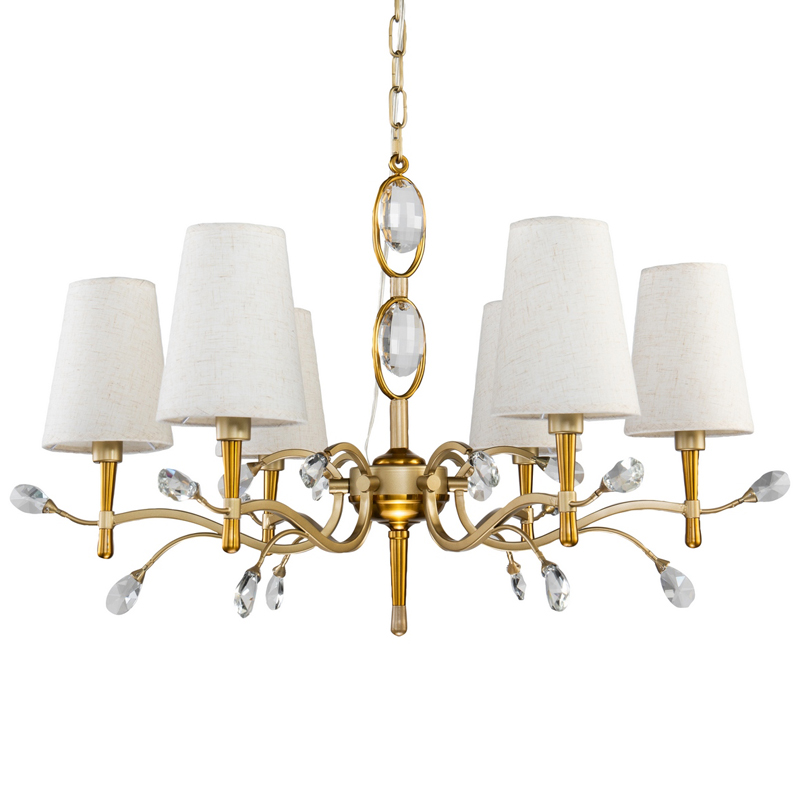 Люстра Desiree Chandelier 77 Латунь матовое золото Белый Прозрачный Люстра Desiree Chandelier 77 Латунь матовое золото Белый Прозрачный в Рязани | Loft Concept