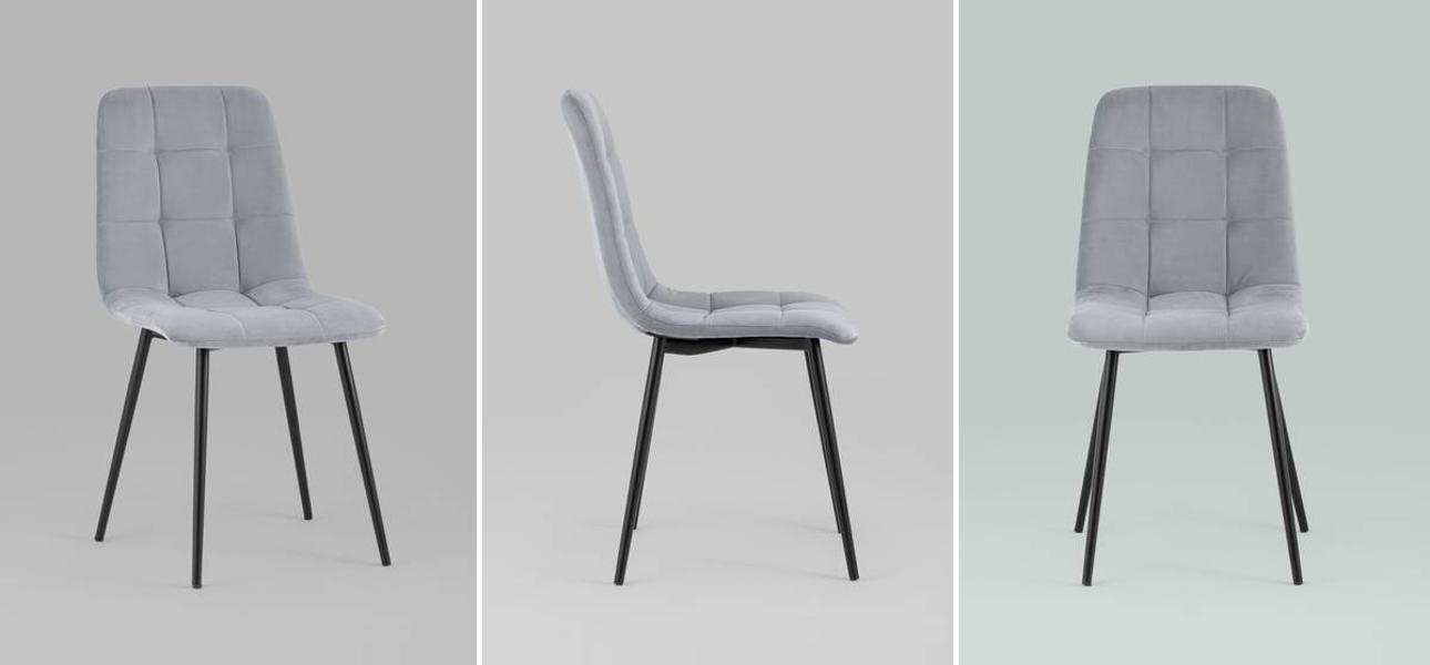 Стул NANCY S-2 Chair Серый Велюр - фото