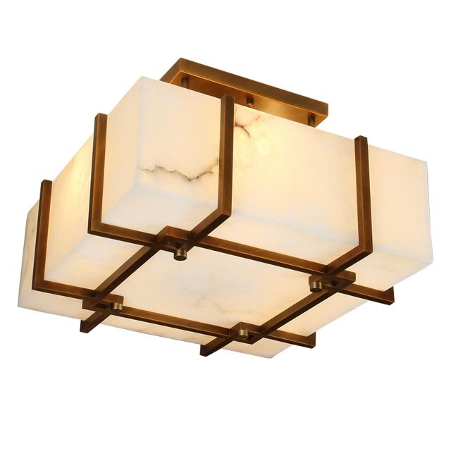 Потолочный светильник Marble light top Белый Латунь в Рязани | Loft Concept 