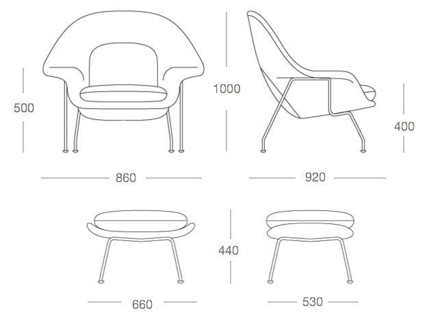 Кресло Womb Chair and Ottoman Кресло Womb Chair and Ottoman в Рязани