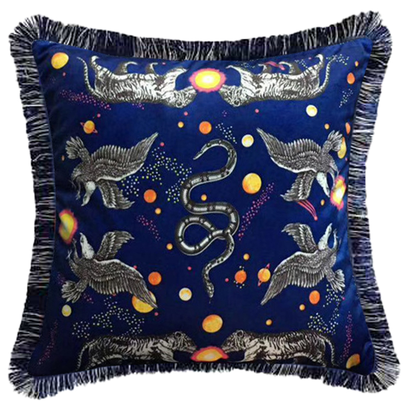 Декоративная подушка Cтиль Gucci Night Синий Декоративная подушка Cтиль Gucci Night Синий в Рязани | Loft Concept