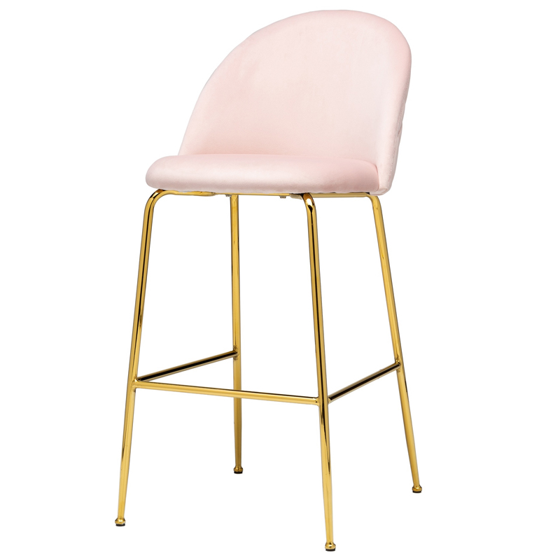 Барный стул Vendramin Bar Stool pink Розовый пастельный Глянцевое золото Барный стул Vendramin Bar Stool pink Розовый пастельный Глянцевое золото в Рязани | Loft Concept