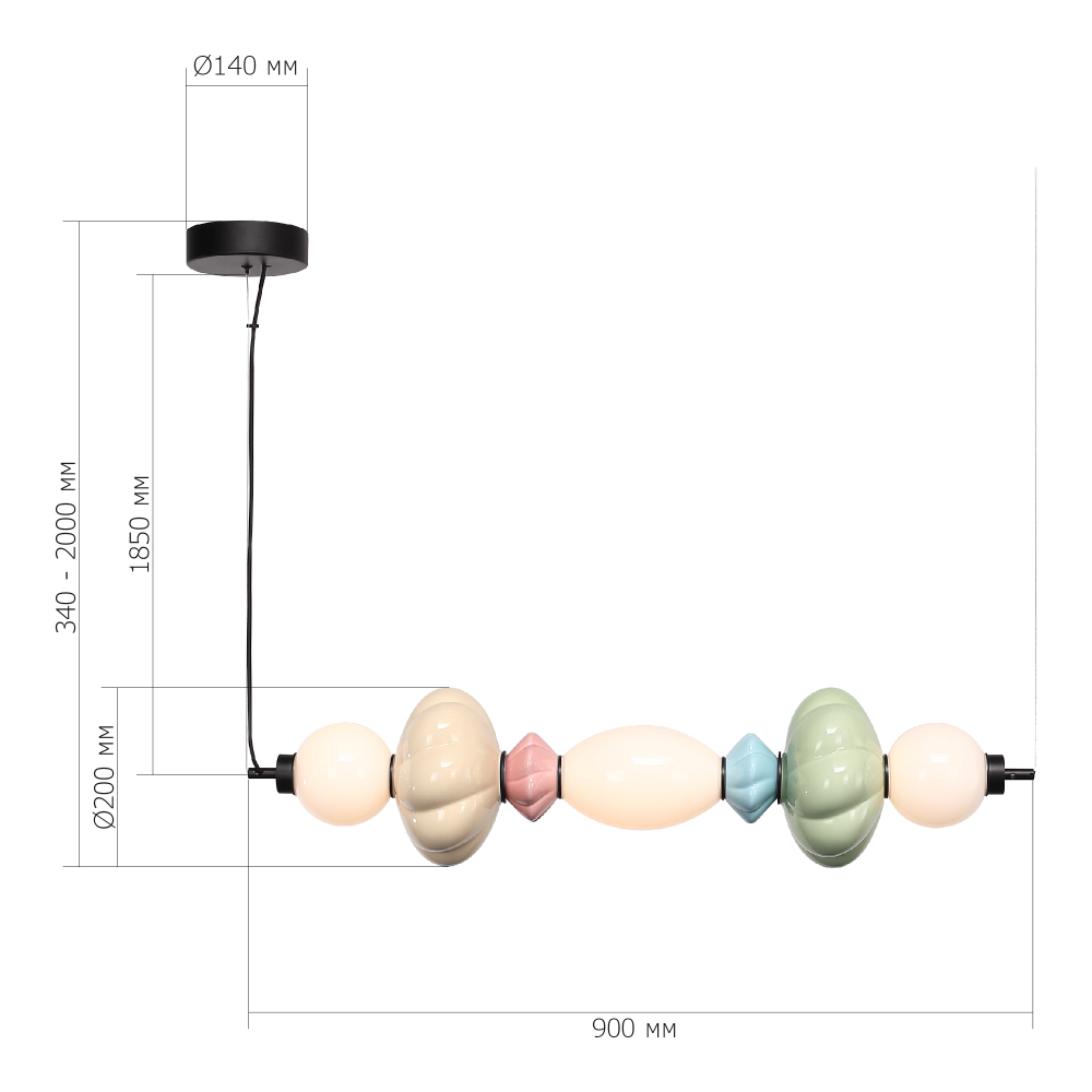 Подвесной светильник линейный с керамическими элементами 24W LED Fragrant Light в Рязани