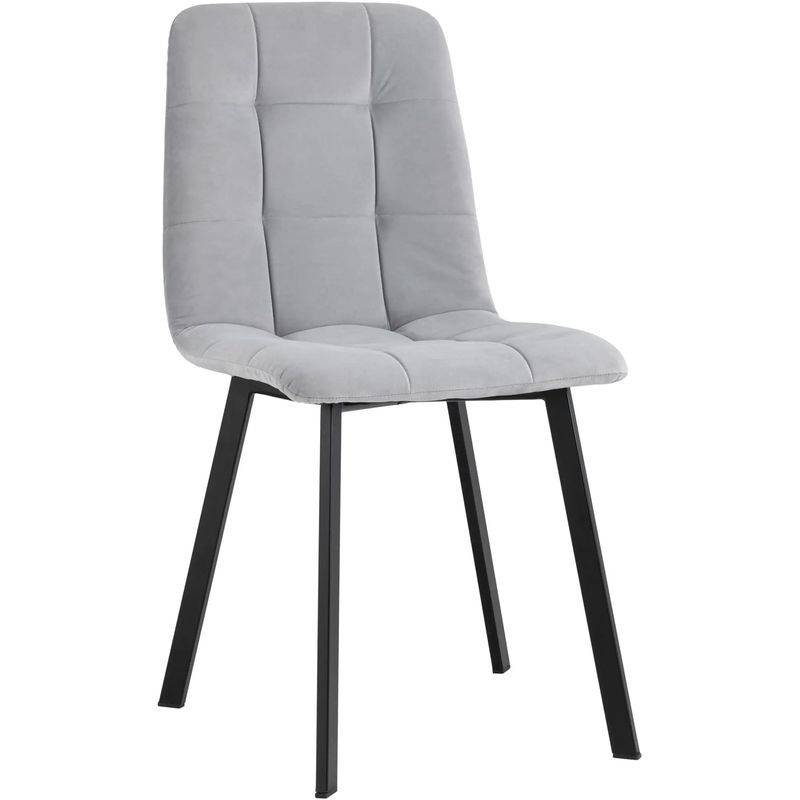 Стул NANCY S Chair Светло-Серый велюр Светло-серый Черный Стул NANCY S Chair Светло-Серый велюр Светло-серый Черный в Рязани | Loft Concept