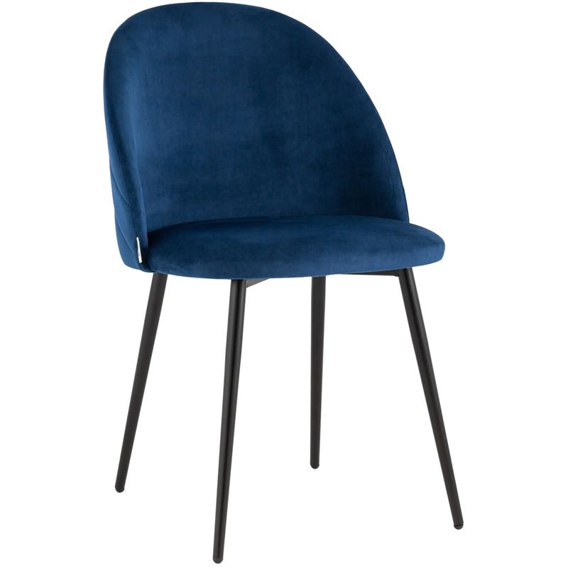 Стул Синий Велюр Miruna Leaf Chair Синий Черный Стул Синий Велюр Miruna Leaf Chair Синий Черный в Рязани | Loft Concept