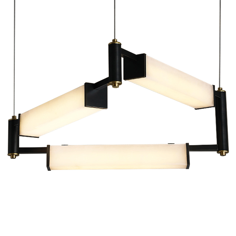Люстра Gaelle Modern Marble Chandelier Белый Мрамор Bianco Черный Латунь в Рязани | Loft Concept 